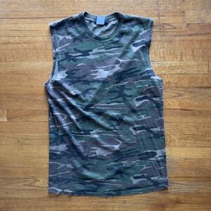 Graphite‎ Sport Camo Muscle Tank Sleeveless Casual Shirt Top Men's L